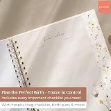 Peachly Pregnancy Journal Linen Milestones Book with Keepsake Folder view 6