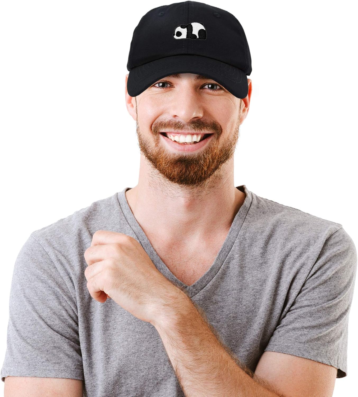 DALIX Cute Baby Panda Womens Dad Hat Baseball Cap Embroidered in Black: Clothing