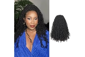 Toyotress Yanky Twist Crochet Hair - 16 Inch 8 Packs (30 Strands/Pcs) Fluffy Spring Mini Twist Passion Twist, Natural Black Pre-Looped Crochet Braids Braiding Hair (16 Inch, 1B-8P)