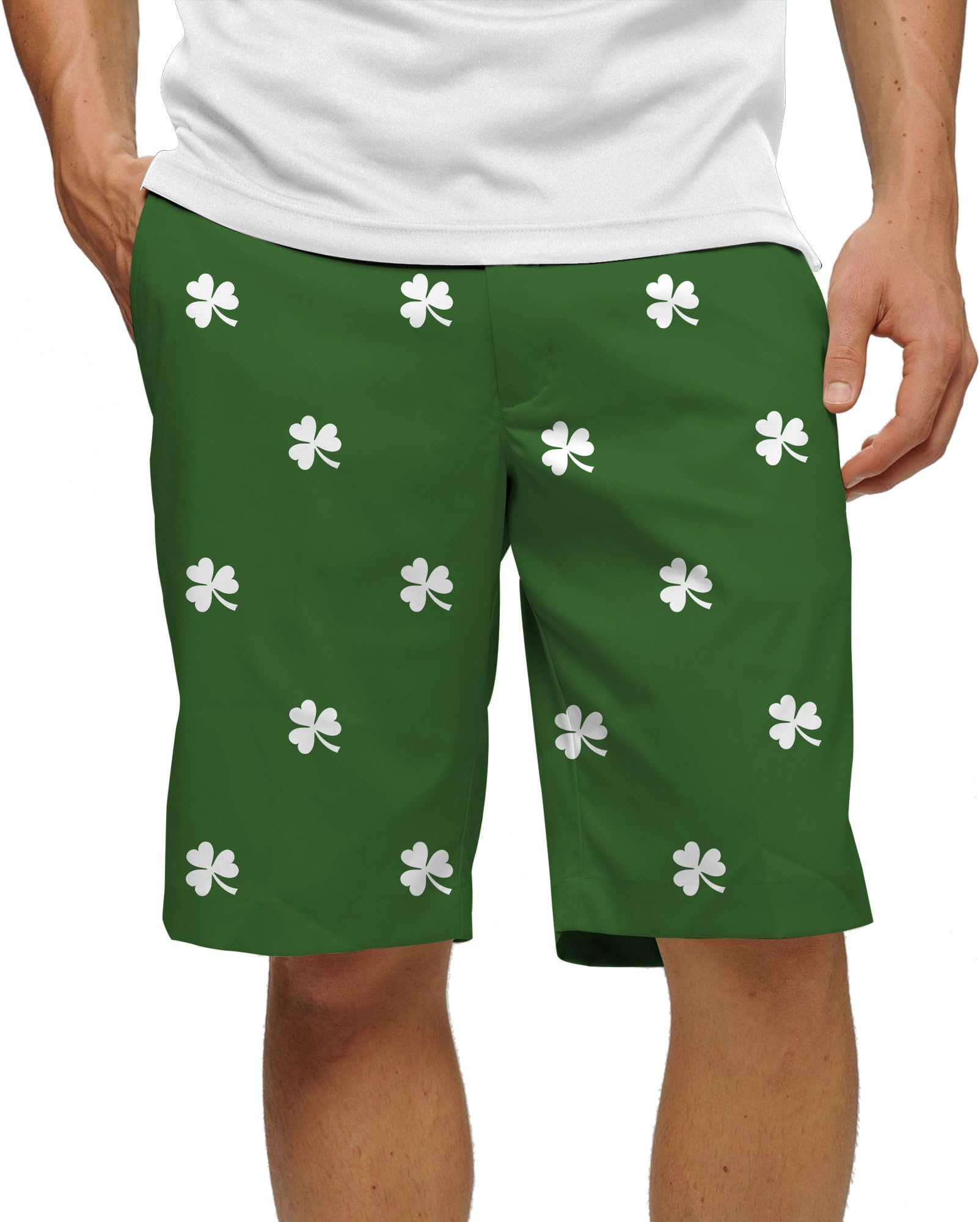 Loudmouth Golf - Cotton/Spandex Blend - John Daly Shamrocks Men's Short-Knee Length