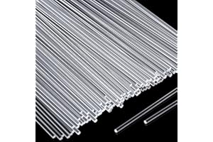 Vicenpal 120 Pcs 8 Inch Clear Acrylic Rods 2 mm Diameter Acrylic Dowel Rods Round Plastic Strip Cake Topper Sticks for DIY Crafts Party Decorations Gardening