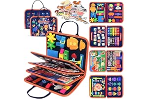 Toddler Toys Busy Board, Montessori Toys for 1-5 Year Old Boy Girl Birthday Baby Gifts, Christmas Stockings Stuffers Travel T
