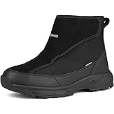 CENNID Men's Winter Waterproof Snow Boots Warm Slip On Mid-Calf Booties Non-Slip Work Boots Lightweight Outdoor Athletic Diabetic Boots