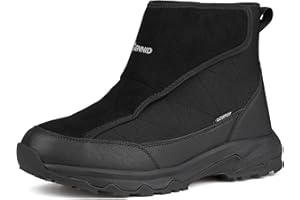 CENNID Winter Boots for Men Waterproof Warm Snow Boots Non-Slip Work Boots Comfortable Insulated Diabetic Shoes with Adjustab