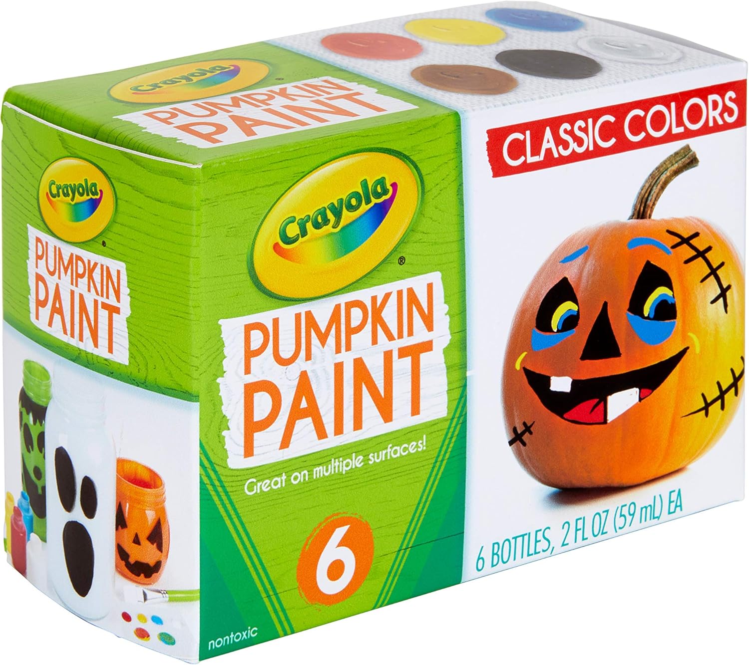 Crayola Pumpkin Paint Kit, Acrylic Paints in Classic Colors, Halloween Decorations, 6Count: Toys & Games