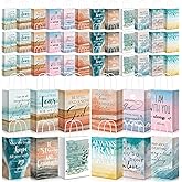 Skyygemm 60 Pcs Christian Christmas Gift for Women Religious Paper Bag Bulk Bible Verse Treat Bag with Handles Baptism Inspirational Watercolor Gift for Sunday School Teacher Church Study Group