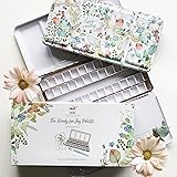Botanicals - Kristy Rice Collectible Artist Watercolor Palette Empty w/Paint Tray & 48 Watercolor Pans - Sturdy Empty Waterco