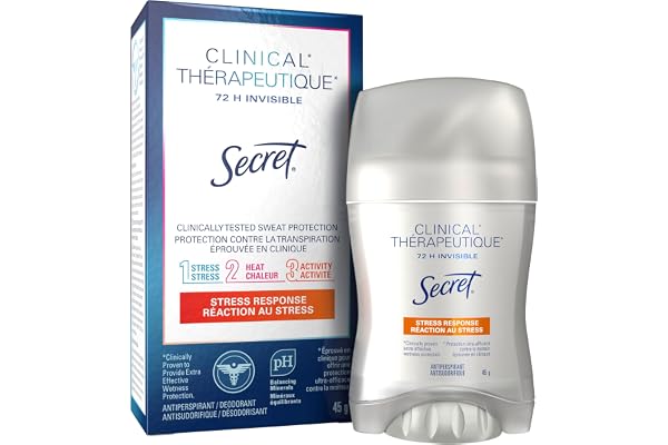 Secret Clinical Antiperspirant Deodorant for Women, 72HR Sweat & Odor Protection, Hyaluronic Acid, Invisible Solid, Stress Re