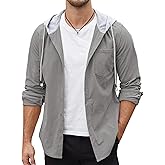 COOFANDY Men's Corduroy Shirt Jackets Long Sleeve Button Down Casual Stylish Hooded Shacket Jacket with Pocket