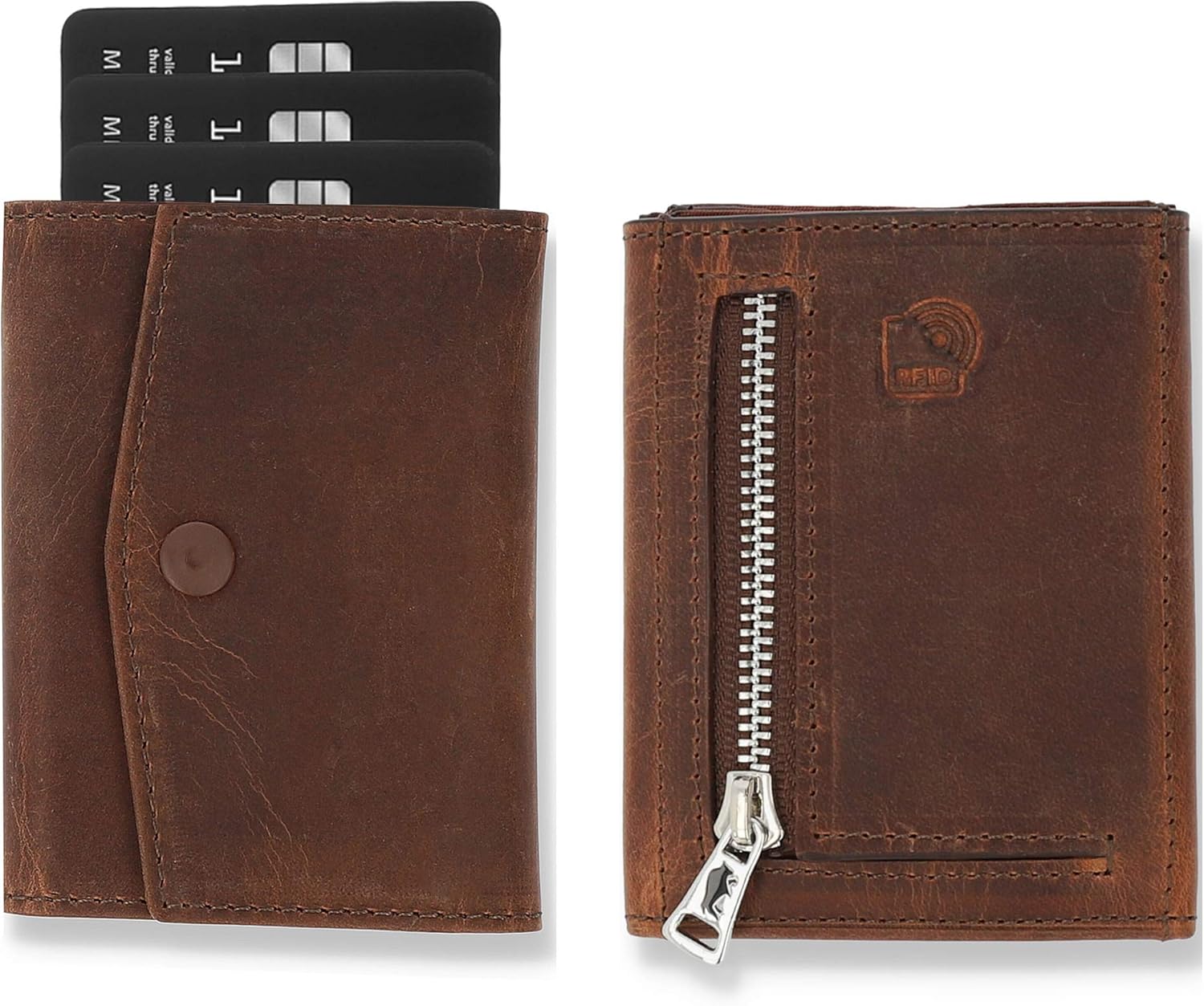 Solo Pelle Lean, gesichertes Kartenetui mit Münzfach aus Premium Rindsleder!