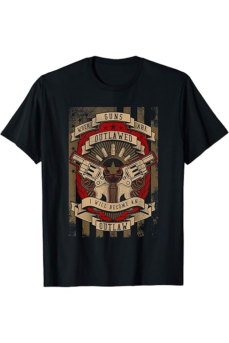 T-shirt Teschio Bandiera Secondo Emendamento T-Shirt Grafica "When Guns Are Outlawed" Con Teschio E Bandiera - 2° Emendamento, Taglie Da Small A 6X Survive The Killer - Foto 7