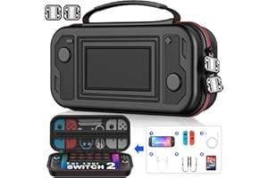 AIFASTERFLY Switch Carrying Case for Nintendo Switch 2 (2025)/Switch/OLED, Switch Travel Carrying Case Hard Shell Protective for Nintendo Switch 2 Accessories, 10 Game Card Slots, Crush-resistant