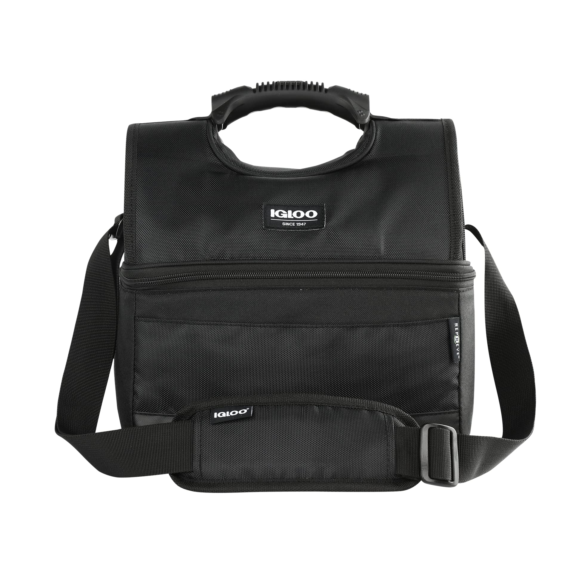 Igloo Soft Cooler Gripper Evergreen Eco Lunch Bag, 16-Can Dual Compartment Lunch Cooler, Insulated Lunch Box, Soft Sided Cooler Bag