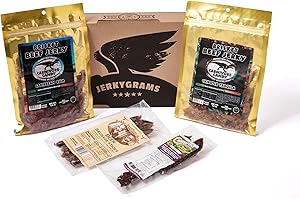 MAN CRATES Booze-Infused Jerkygram – Includes 4 Sampler Varieties of Deliciously Buzzworthy, Alcohol Flavored Jerky – Great Gifts for Men