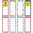 8 Large Magnetic Notepads – Big Notepads for Grocery List, Shopping List, To-Do List, Reminders -Strong Magnetic Back- Memo Pads with Realistic Fruit Designs | 60 Sheets per Pad 9 x 3.5 inch (8 Pack)