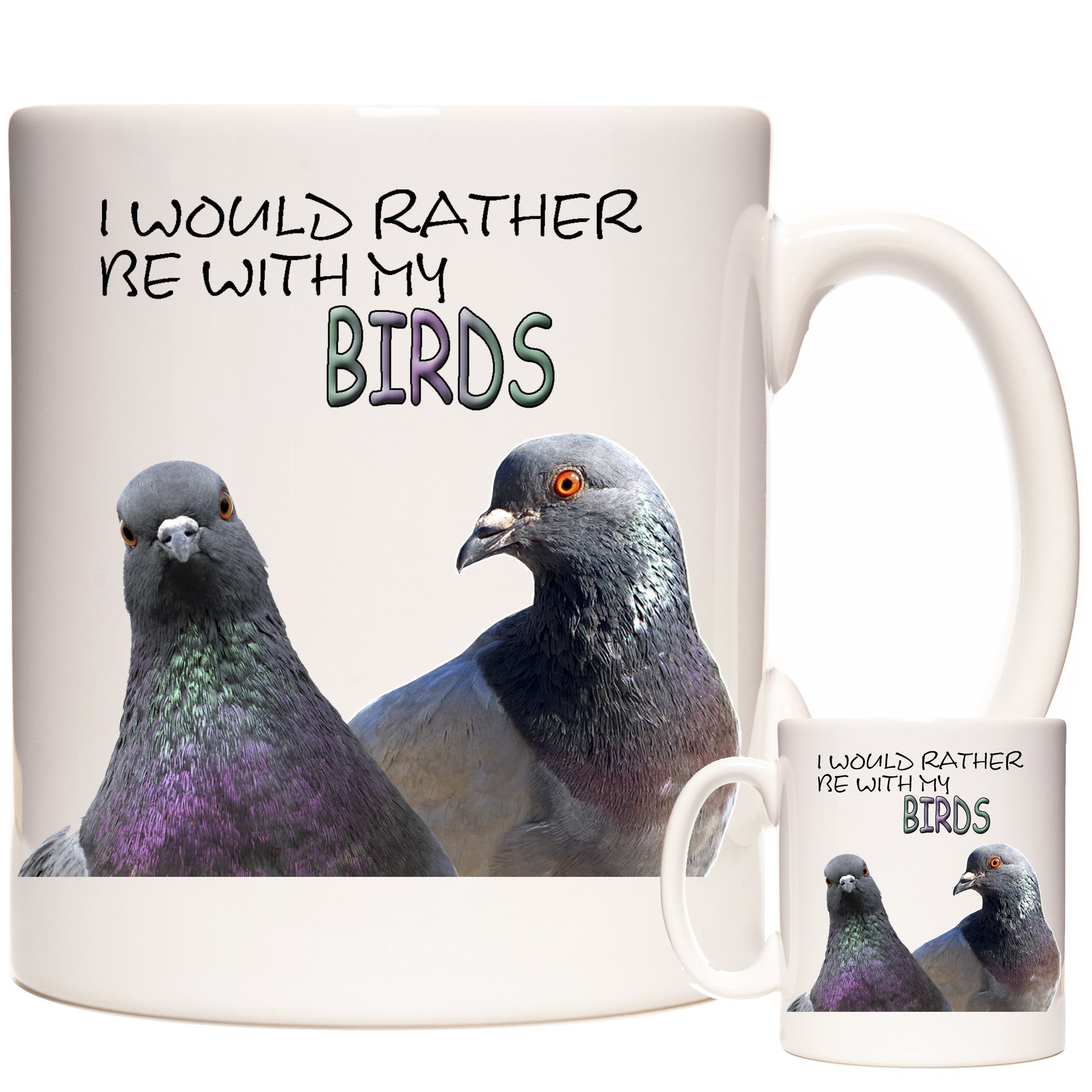 11OZ Pigeon Gift Mug, I Would Rather Be with My Birds. Ceramic Gift Mug for Pigeon Fanciers. Excellent Birthday Gift.