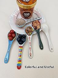 Ceramic Soup Spoons Set of 6–Mutilpurpose for