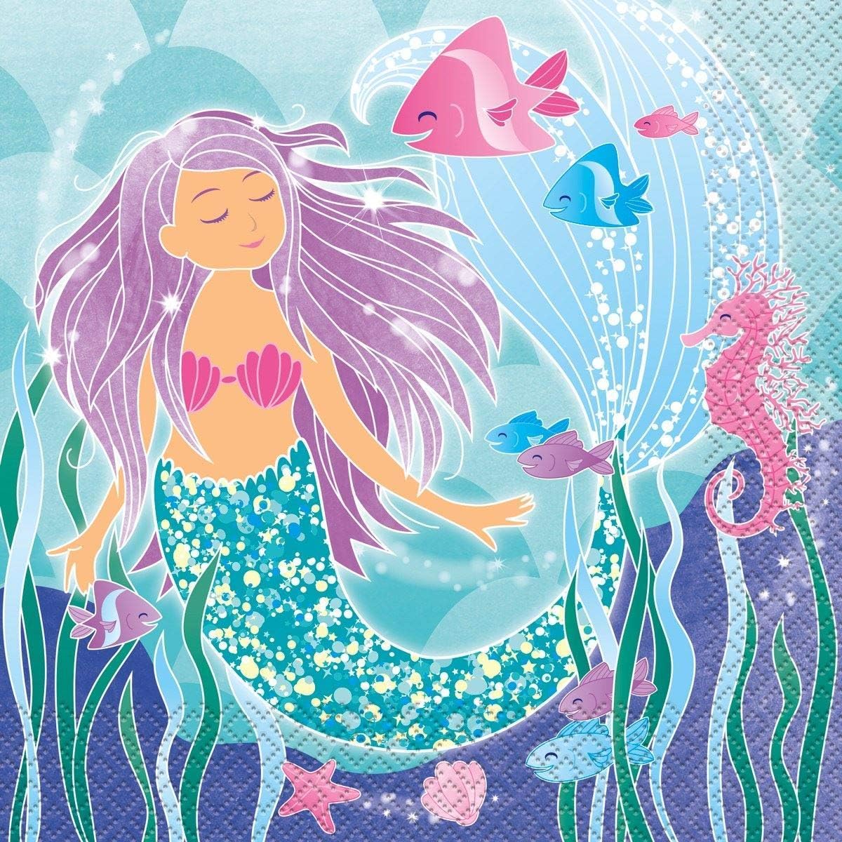 Mermaid Party Supplies for Girls Birthday, Multicolour, Mermaid 16kit - Image 5