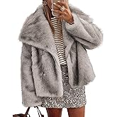 PRETTYGARDEN Womens Winter Coats 2026 Trendy Long Sleeve Furry Faux Fur Jackets Button Lapel Warm Fall Outwear with Pockets