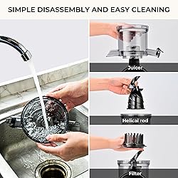 SUSTEAS Cold Press Juicer, 300W, 5.3" Large Feed