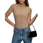 kakola Short Sleeve Shirts for Women Crew Neck T Shirts Fitted Casual Basic Tees Summer Round Neck Causal Fashion Tops 2026