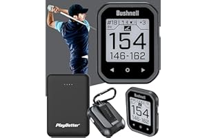 Bushnell Phantom 3 (Black) Slope Golf GPS Handheld Bundle - Touchscreen, Auto Course & Hole Recognition, Auto-Prompt Score Entry with PlayBetter Portable Charger, Belt Clip & Carabiner