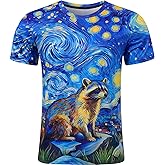 RAISEVERN Mens T-Shirts Cool Novelty Graphic Crewneck Short Sleeve Funny Casual Tees Top