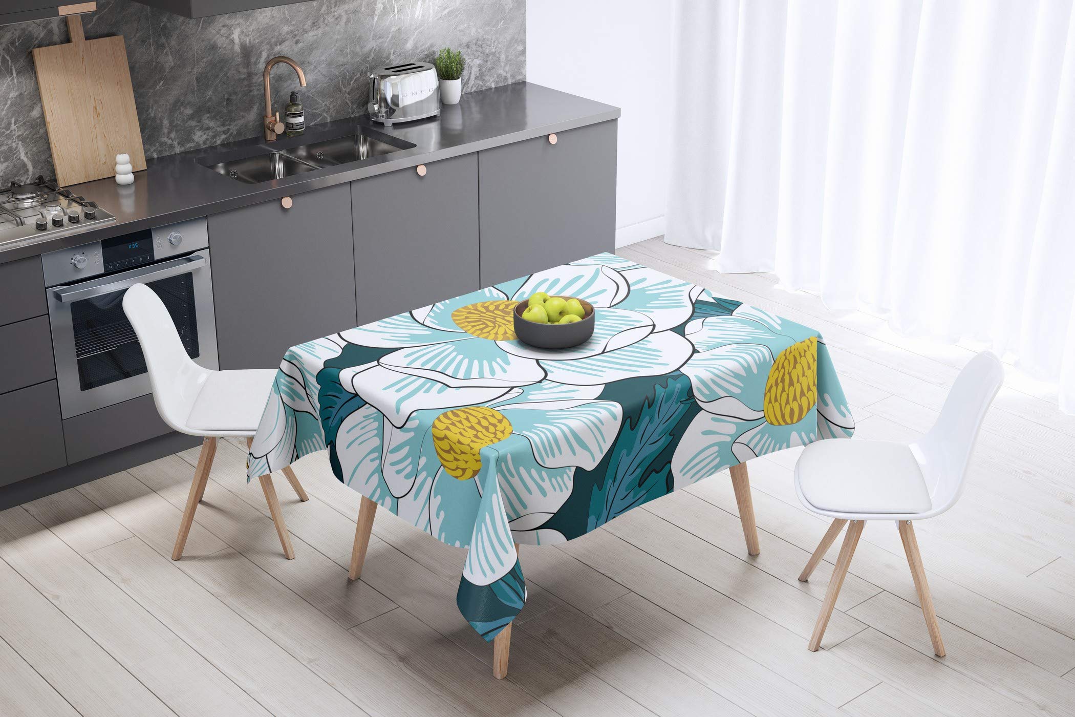 Bonamaison Kitchen Decoration, Tablecloth, 140cm x 140cm - Designed and Manufactured in Turkey