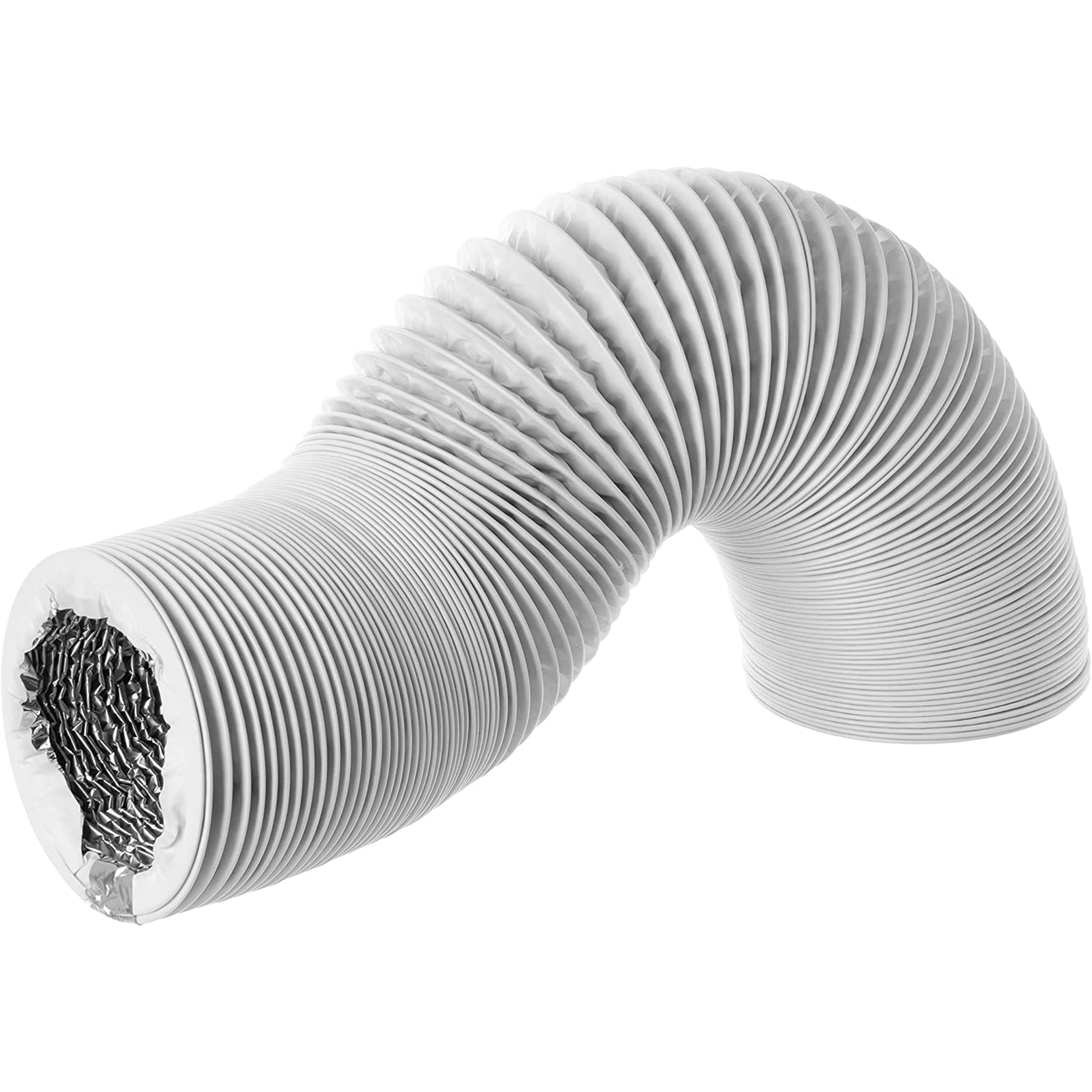 LIRAST Ø 100mm / 3m PVC Aluminium Flexible Ducting - White Ventilation Duct Hose for Tumble Dryer, Cooker Hood, Extractor Fan, Air Conditioner