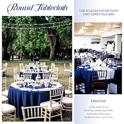 REWOMC 10 Pack Round Tablecloths - 120 Inch, Navy