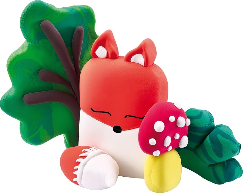 Creativ - Modeling Friends Cute - Activité Modelage - Animaux Attachants - Effets Marbrés et Mélanges de Couleurs - Figurines Décoratives à Collectionner - Dès 5 Ans