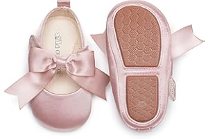 Kiderence Baby Girls Prewalker Mary Jane Flats Bowknot Princess Dress Shoes (Infant/Toddler)