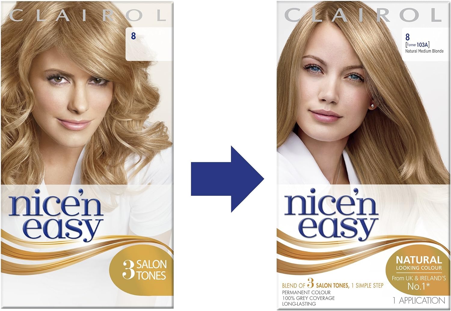 Clairol Nice'n Easy Permanent Hair Dye 103A/8 Natural Medium Blonde - Image 4