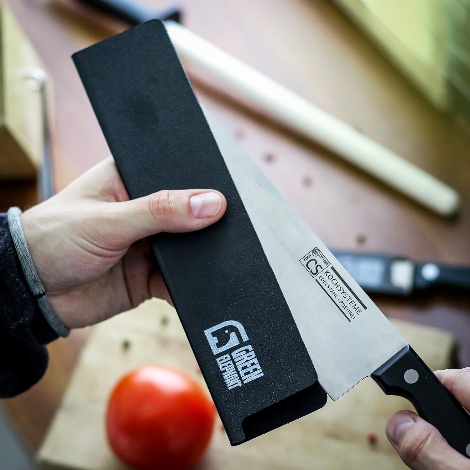 3 XL-Size Knife Covers or Sleeves To Keep Knives Sharp & Fingers Safe at Home or On The Go by Green Elephant (Knives Not Included): Kitchen & Dining