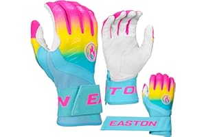 Easton | Walk-Off Ethos Locked-in Baseball Batting Gloves | Compression Wrist Strap | Thermal Fire | Youth Medium
