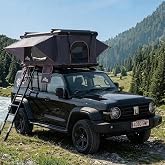 JIADROOE Hard Shell Roof Top Tent with Adjustable Crossbars, 4-Season Waterproof Pop-up Tent with Detachable Thermal Insulation Liner, Anti-Condensation Mat &amp; USB Power Hub for Trucks, SUVs, Vans