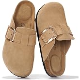 Project Cloud 100% Genuine Leather Clogs for Women Fall Shoes for Women | Memory Foam Insole Arch Support Clogs, Durable Outsole &amp; Natural Cork Footbed Mules for Women, Water-Resistant Women Footwear