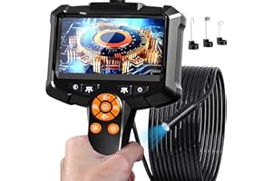 DAXIONGMAO Endoscope Camera with Light, 1080P HD Borescope with 8 Adjustable Lights, 4.3" Endoscope with 16.4ft Semi-Rigid Snake Camera, IP67 Waterproof Borescopese for Sewer, Cool Gadgets & Tools for Men