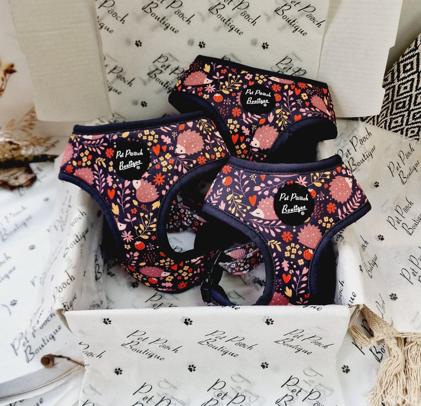 Woodland Hedgehog Dog Harness M