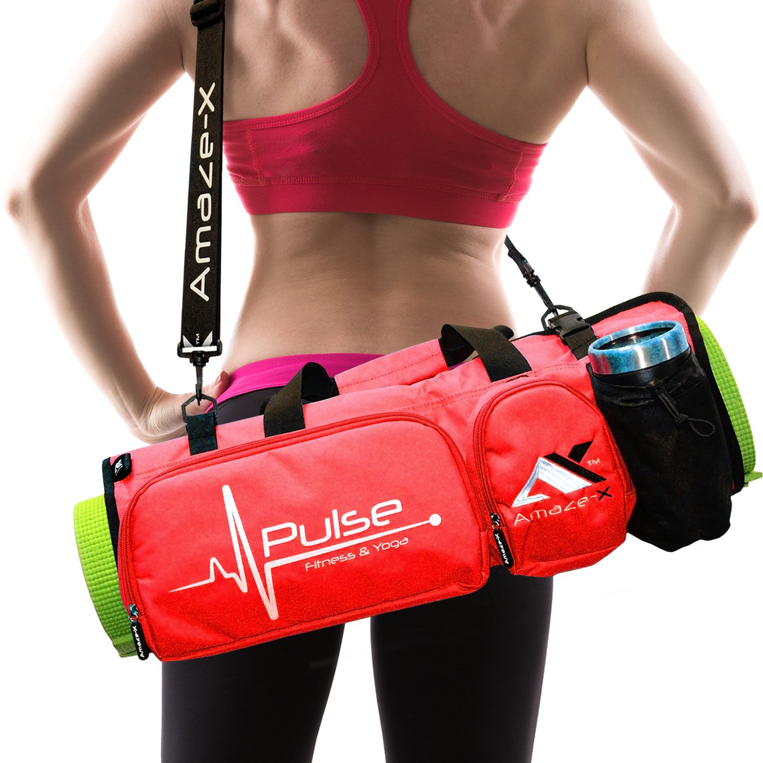 AmazeX Yoga Bag Yoga Mat Bag Fitness Bag Multifunctional Gym Bag with Open  Ends 5 Pockets Bottle Holder in 2 Colors from - Buy Online - 32987371
