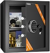 WASJOYE Safe Box Digital Keypad Large 42L Security Cabinet with 20mm Steel Bolts