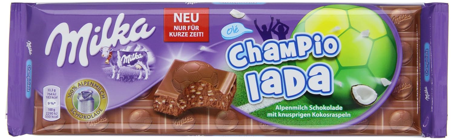 Milka Tafelschokolade Champiolada 300g 3er Pack 3 X 300 G