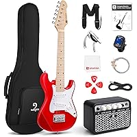 Kids Electric Guitar Vangoa 30 Inch Electric Guitar for Kids Beginner Kit for Boys Girls with Amp, Bag, Strap, Extra Strings,