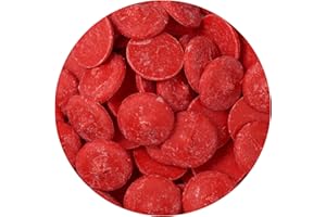 THE HAMPTON CANDY COMPANY Red Chocolate Melting Wafers, 12 Ounce Bulk Bag, Red Candy, Melting Chocolate Discs For Baking, Dipping, Decorating, The Hampton Popcorn & Candy Company