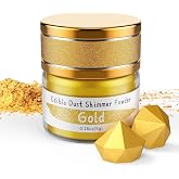 Jelife Edible Gold Luster Dust - 5 Grams Food Grade Cake Dust Shimmer Powdered, Flavorless Metallic Powder Food Coloring for Cake Decorating, Chocolates, Fondant, Drinks, Painting &amp; More, Vegan