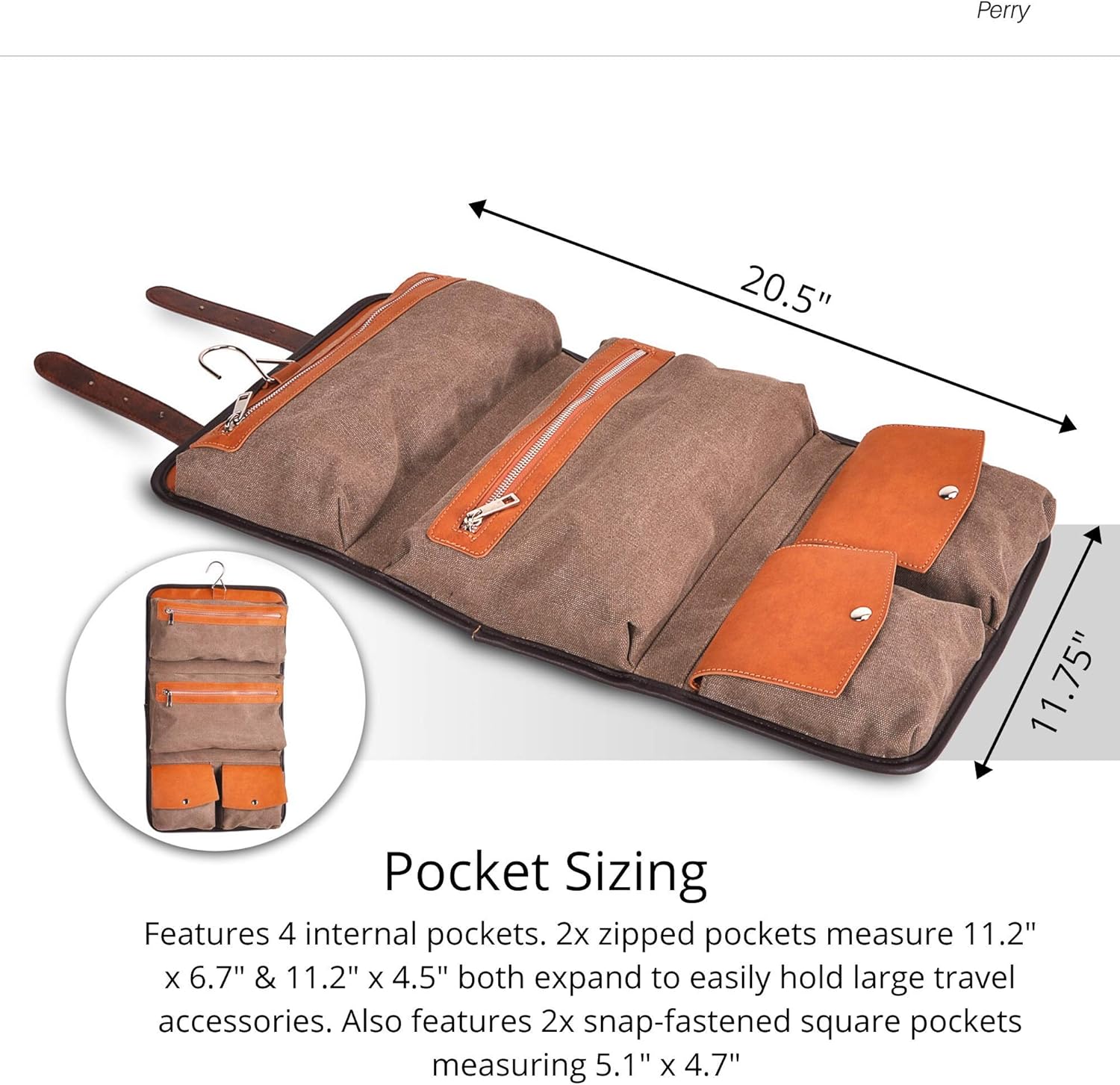 Vetelli Hanging Leather Toiletry Bag for Men - Our Leather Dopp Kit Is A Perfect Travel Accessory And Great Gift For The Special Person In Your Life