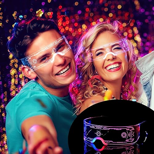 Oybete pack Light Up Glasses For Party LED Glasses For Kids Adults Multi  Color Futuristic Sunglasses Space A