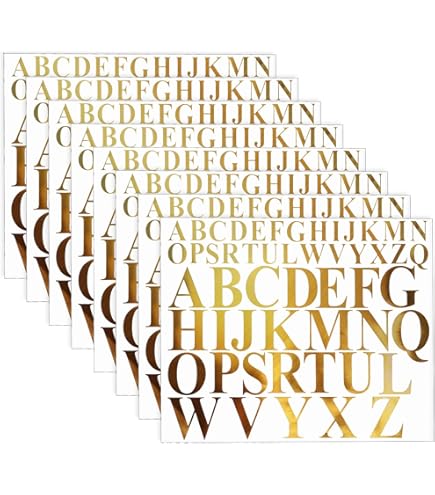 592-Piece Gold Glitter Letter Stickers - 1.5 Inch Alphabet Numbers For Crafts & Decor