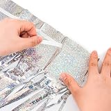 Silver Foil Curtain Backdrop 2 Pack 1x2.5m Tinsel Fringe Decor view 7