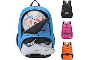 Hsmihair Youth Soccer Bag-Soccer Backpack&Backpack for Football Basketball,with Ball Compartment Separate Cleat Package